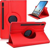 Hoesje Geschikt Voor Samsung Galaxy Tab S8 Plus hoes Draaibare Book Case Cover Rood - Hoesje Geschikt Voor Samsung Galaxy Tab S8 Plus hoesje 2022/ Tab S7 FE 2021/Tab S7 Plus 2020 hoesje -Tablet Hoes 12.4 Inch