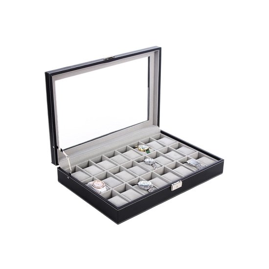 ProCase Wooden Watch Box with 6 Slots for Men, Men's Watch Organizer with Glass Top, 2 Tier Display Case for Watch Storage -Espresso ProCase Wooden Watch Box with 6 Slots for Men, Men's Watch Organizer with Glass Top, 2 Tier Display Case for Watch Storage -Espresso