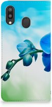 Geschikt voor Samsung Galaxy M20 Smart Cover Orchidee Blauw