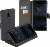 Zwart Luxe Y Wallet Bookcase Hoesje voor Nokia 6