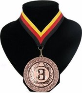 Kampioensmedaille nr. 3 aan rood geel zwart lint