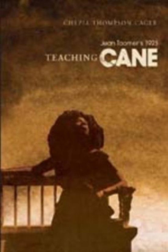 Boekhoes met silhouet van een vrouw op een bankje, met tekst 'Jean Toomer's 1923 Cane'.