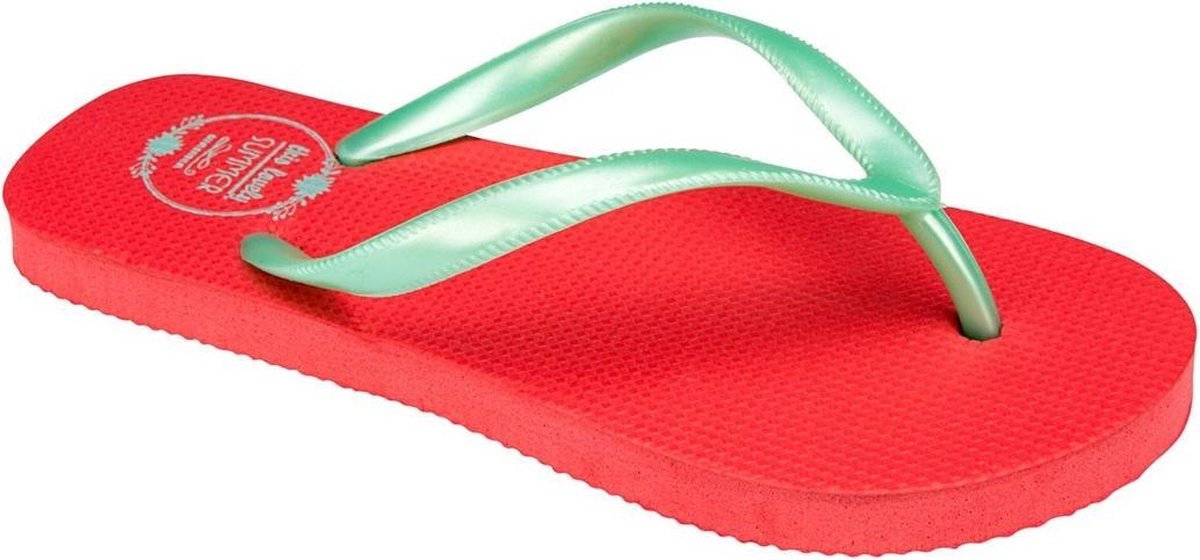 Waimea Teenslippers Junior Print Fuchsia Groen