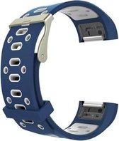 Siliconen Horloge Band Voor de Fitbit Charge 2 Sport Blauw/Wit
