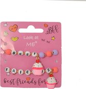 Best Friend armband 2 stuks met cupcake