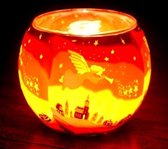 Glazen windlicht engel