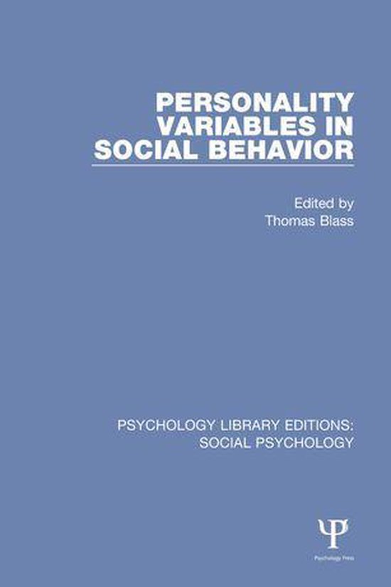 Psychology Library Editions: Social Psychology - Personality ... - cover