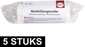 5x Gips gaas/gipsverband rollen 8 cm x 300 cm - Gipsrollen - Zwanger - Gipsbuik - Maskers - Afdruk lichaam