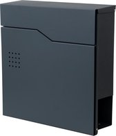 Brievenbus MCW-B30, brievenbus voor wandmontage Brievenbus Krantenvak, poedercoating ~ antraciet