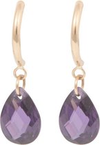 Cataleya Earrings Half Hoop & Pear Purple