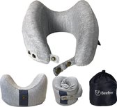 Beefree Memory Foam Nekkussen Reiskussen Perfect Fit - Grijs (M-3)