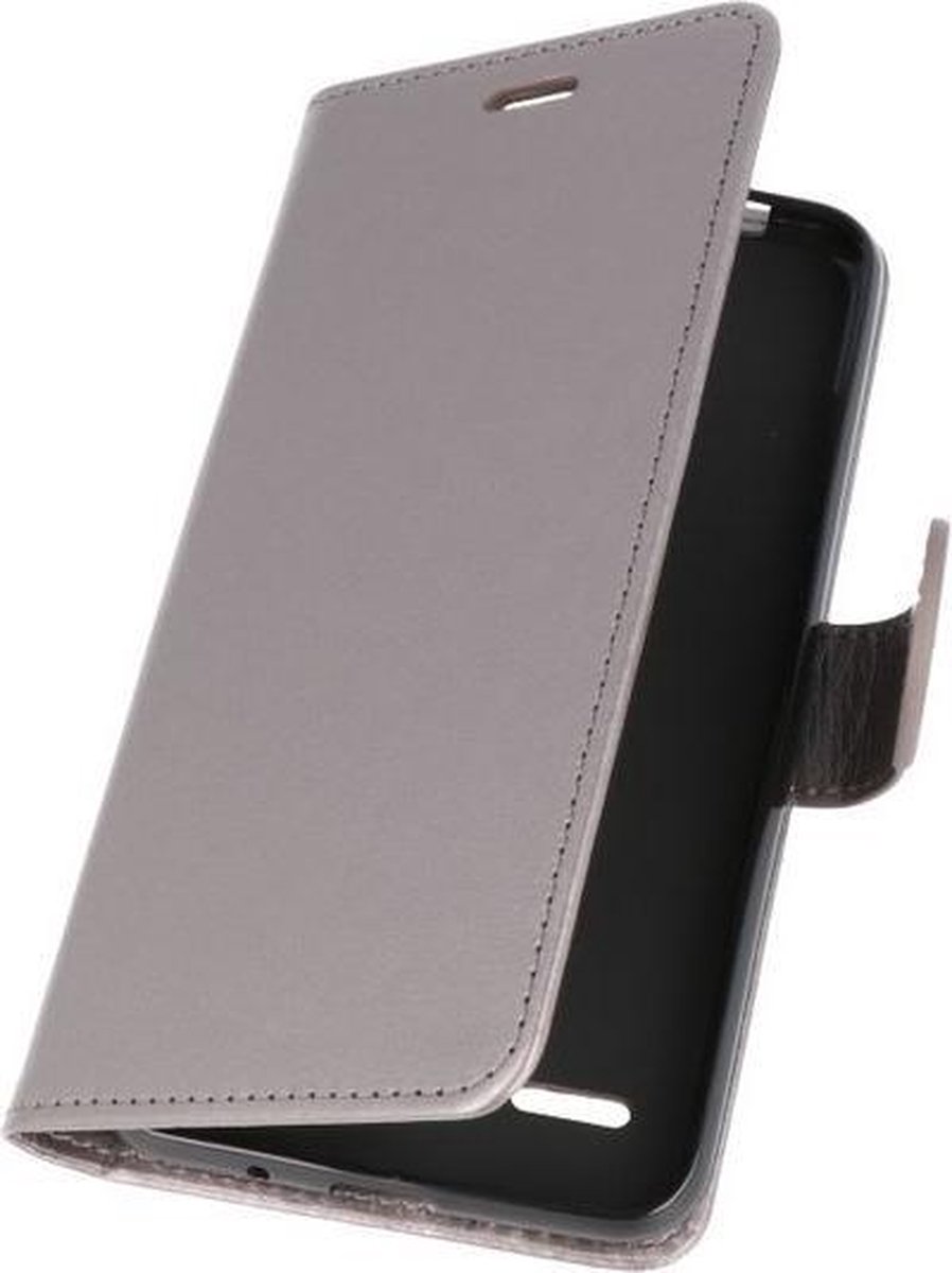 Grijs Wallet Case Hoesje voor LG K8 2018