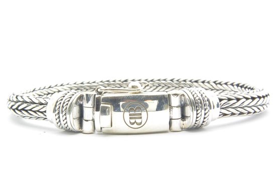 Kalmte Uitroepteken bloemblad Zilveren armband - Kabel Armband - INDI 925 - Sterling 925 - Zilver - 6 mm  - 18 cm | bol.com