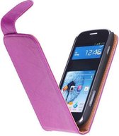 Polar Echt Lederen Lila HTC One Mini Flipcase Hoesje - Cover Flip Case Hoes