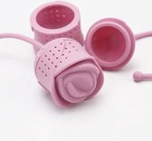 Theefilter roze roos voor losse thee - Theezeef / thee-ei / infuser - LeuksteWinkeltje