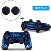 Gamer Wolf Combo Pack - PS4 Controller Skins PlayStation Stickers + Thumb Grips