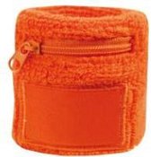 Oranje zweetband met ritsje