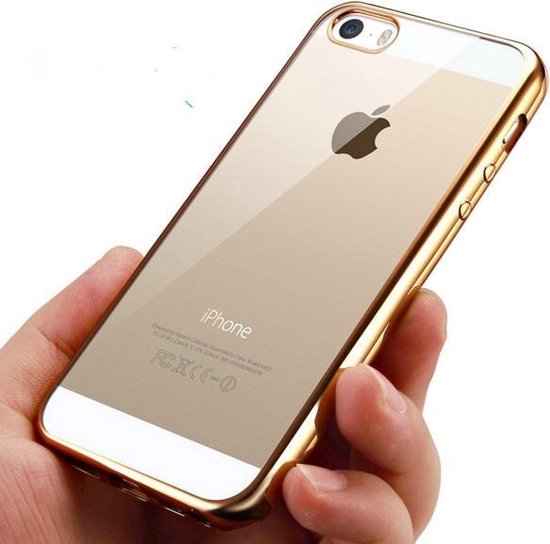 Sobriquette Amuseren Voldoen Siliconen hoesje Goud Apple iPhone 5 5S perfect fit case | bol.com