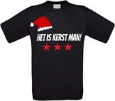 Het is kerst man T-shirt maat XL zwart