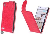 Eco-Leather Flipcase Cover Huawei Ascend P6 Rood