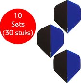 Dragon darts - 10 sets (30 stuks) - 2-Tone Zwart-blauw - darts flights - extra stevige - dart flights