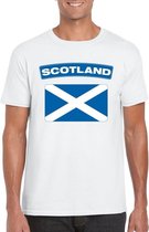 T-shirt met Schotse vlag wit heren S