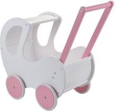 Houten poppenwagen Piccola Signora pink