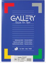 6x Gallery witte etiketten 48,9x29,6mm (bxh), rechte hoeken, doos a 3.600 etiketten