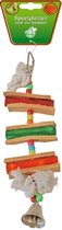 Vogelspeelgoed houten ladder + leer + bel 19cm
