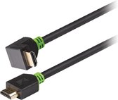 Câble HDMI haut débit avec connecteur Ethernet HDMI - Connecteur HDMI coudé 90 2 m gris