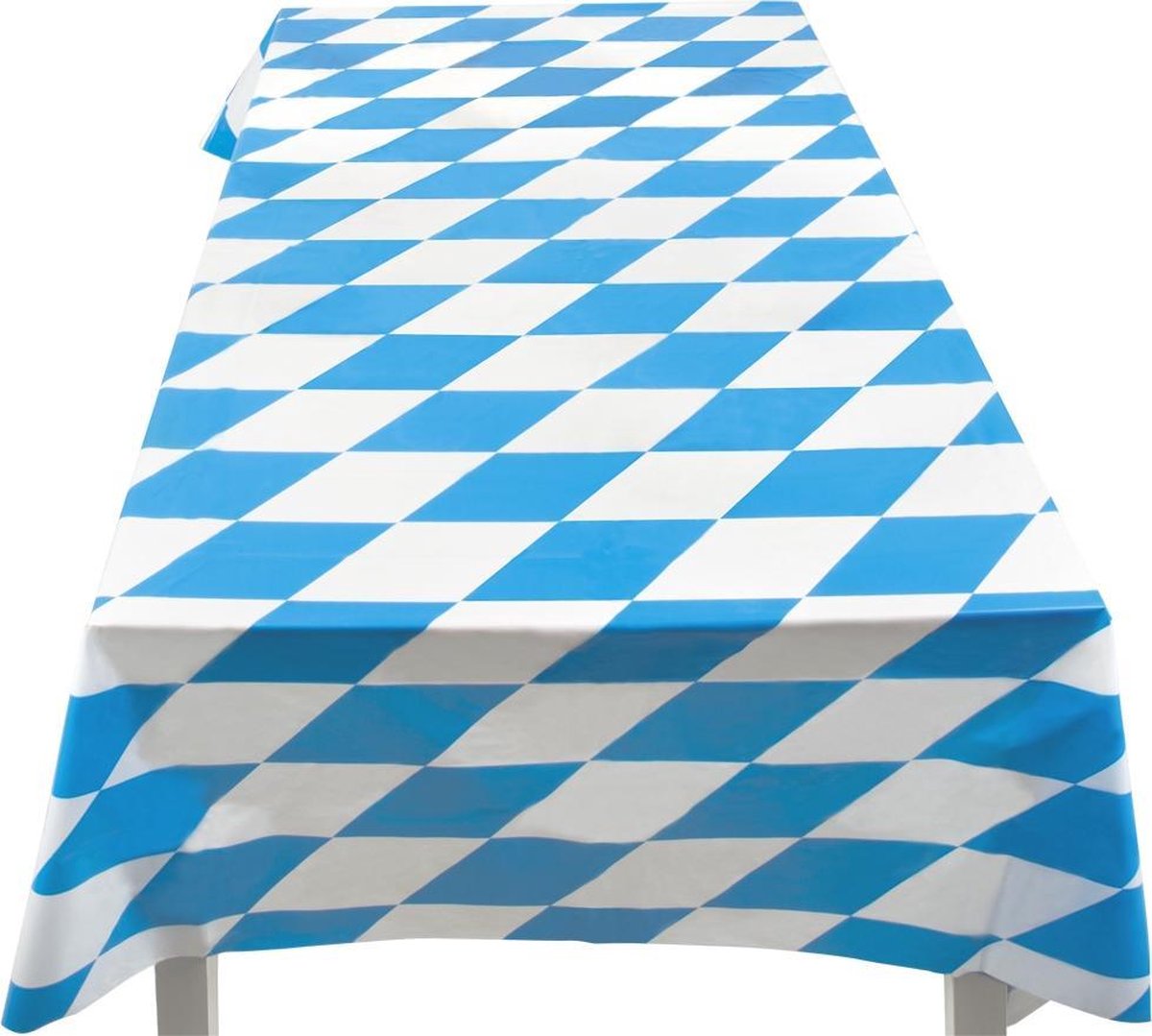 24 stuks: Tafelkleed Bavaria - Ruit - Blauw-Wit - 130x180cm