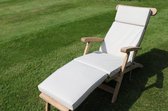 Tuinkusssen voor grote ligstoel met afneembare hoes Beige - 49x183x6 cm