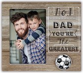 ZEP - Houten Fotolijst "DAD" vader pappa met voetbal voor foto 10x15 - NG146V