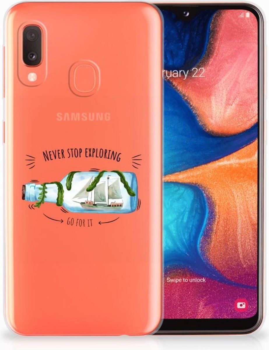 Samsung Galaxy A20e Telefoonhoesje met Naam Boho Bottle