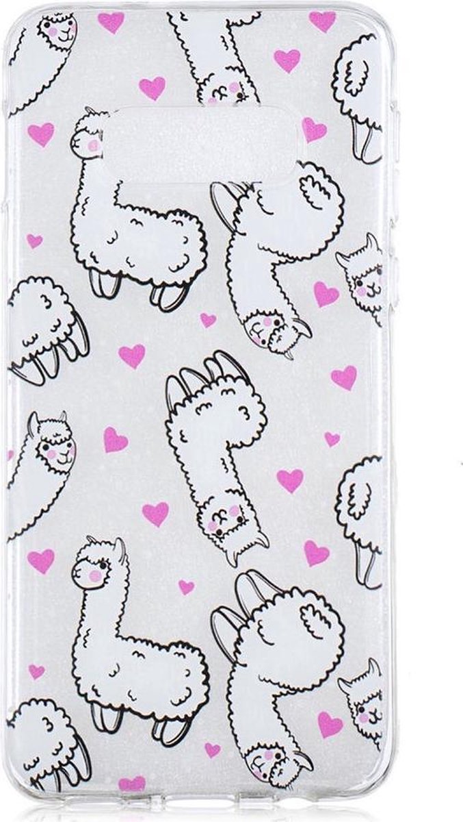 Shop4 - Geschikt voor Samsung Galaxy S10e Hoesje - Zachte Back Case Alpaca Transparant
