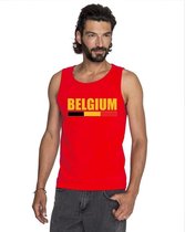 Rood Belgium supporter mouwloos shirt heren - Belgie singlet shirt/ tanktop L