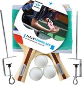 Angel Sports - Tafeltennisset 1 ster met netpost met 3 kunststof ballen