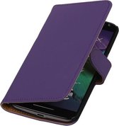 Paars Effen booktype cover hoesje voor Motorola Moto X Style