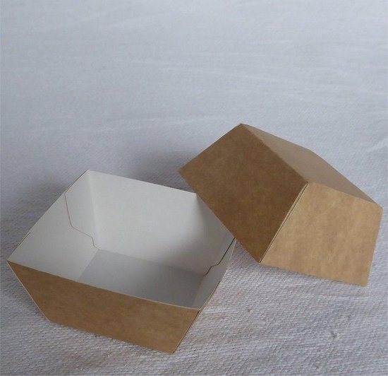 pop korting Somber 200 vierkante papieren bakjes van karton - klein - 7,5 x 7,5 cm | bol.com