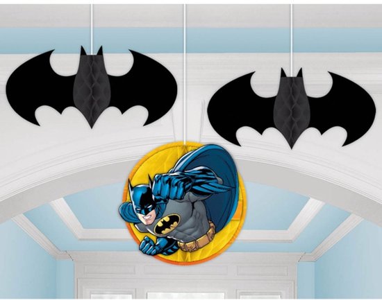 Batman honeycomb decoratie 3 st.