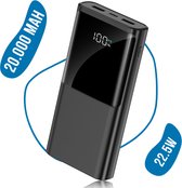 ISHIVA® Powerbank 20000 mAh - Snellader met 22.5W - USB, USB-C - Powerbank iPhone - Powerbank Samsung - vaderdag cadeau