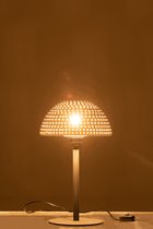J-Line tafellamp Paddenstoel Bolletjes - metaal - wit/zwart - small