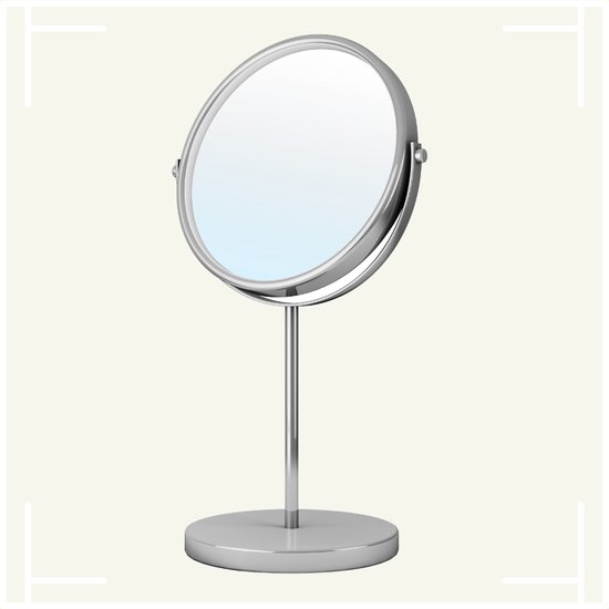 Marbeaux Make up spiegel - Dubbelzijdig - Vergroot - Zilver - Draaibaar - Make up - Spiegeltje - Dames - Beauty - Cosmetica - Staand - Marbeaux