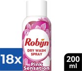 Robijn Pink Sensation Dry Wash Spray 200 ml - Voordeelverpakking 18 stuks