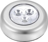 3-LED Druklamp - opbouw - Werkt met 3x AAA battijeren - Zilver