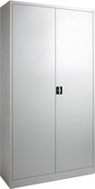 Armoire de bureau ou armoire à portes tournantes 195x120x60cm en acier gris clair