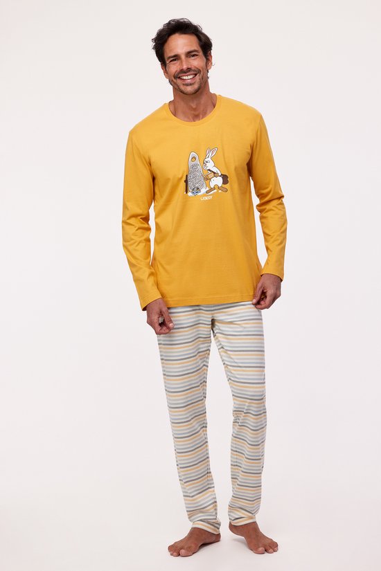 Woody pyjama jongens/heren - goud - haas - 232-10-PLS-S/620 - maat S