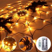 Timé - Halloween Spinnenweb Verlichting - Halloween Decoratie - Binnen en Buiten - 70 LEDS - 8 Lichtmodi