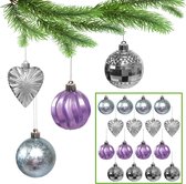 Boules de Noël, jeu de boules de Noël en plastique, décorations pour arbres de Noël 7 cm, 16 pcs.