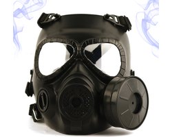 Airsoft Masker - Full Face - Met Bril - Helm - Paintball - Tactical Helm - Zwart - 1 Filter